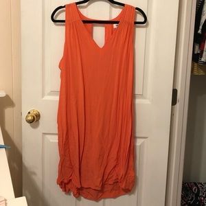 Coral V- Neck Dress w/ Keyhole Back Sz XL